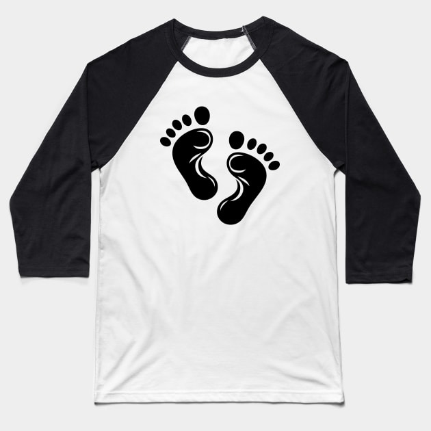 Baby Footprints Baseball T-Shirt by KayBee Gift Shop